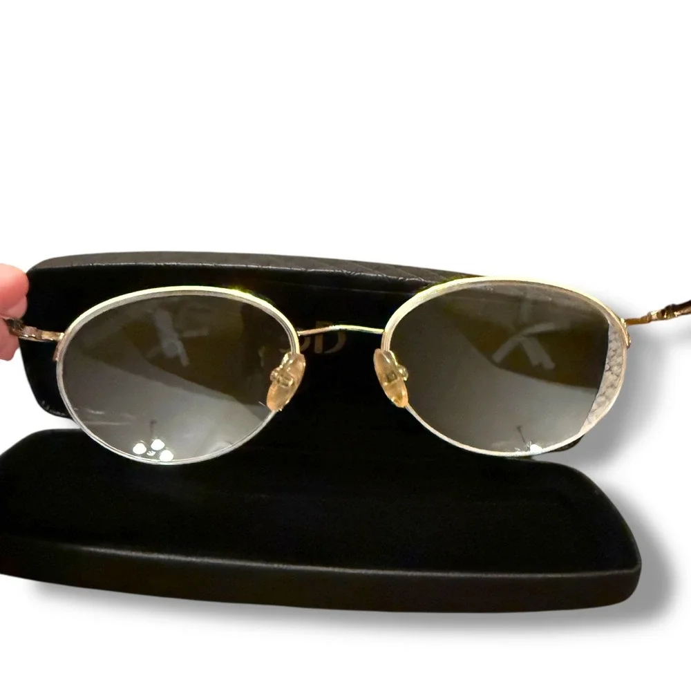 MONET MT 79 Round Gold Eyeglasses Clear Lenses Frame LAV Marine Unisex with Case
